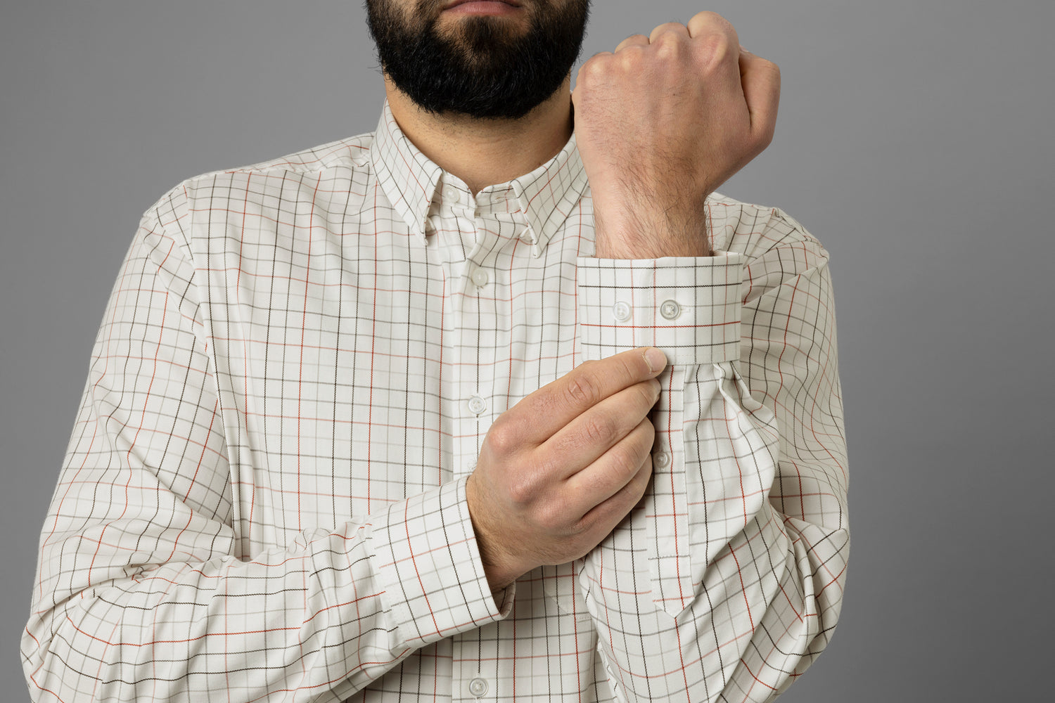 Allerston L/S skjorta BLOODSTONE RED/WHITE / M