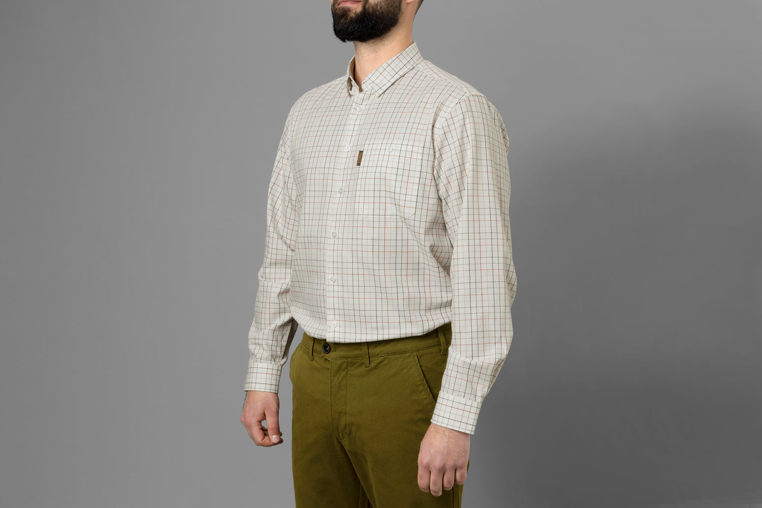 Allerston L/S skjorta BLOODSTONE RED/WHITE / XL