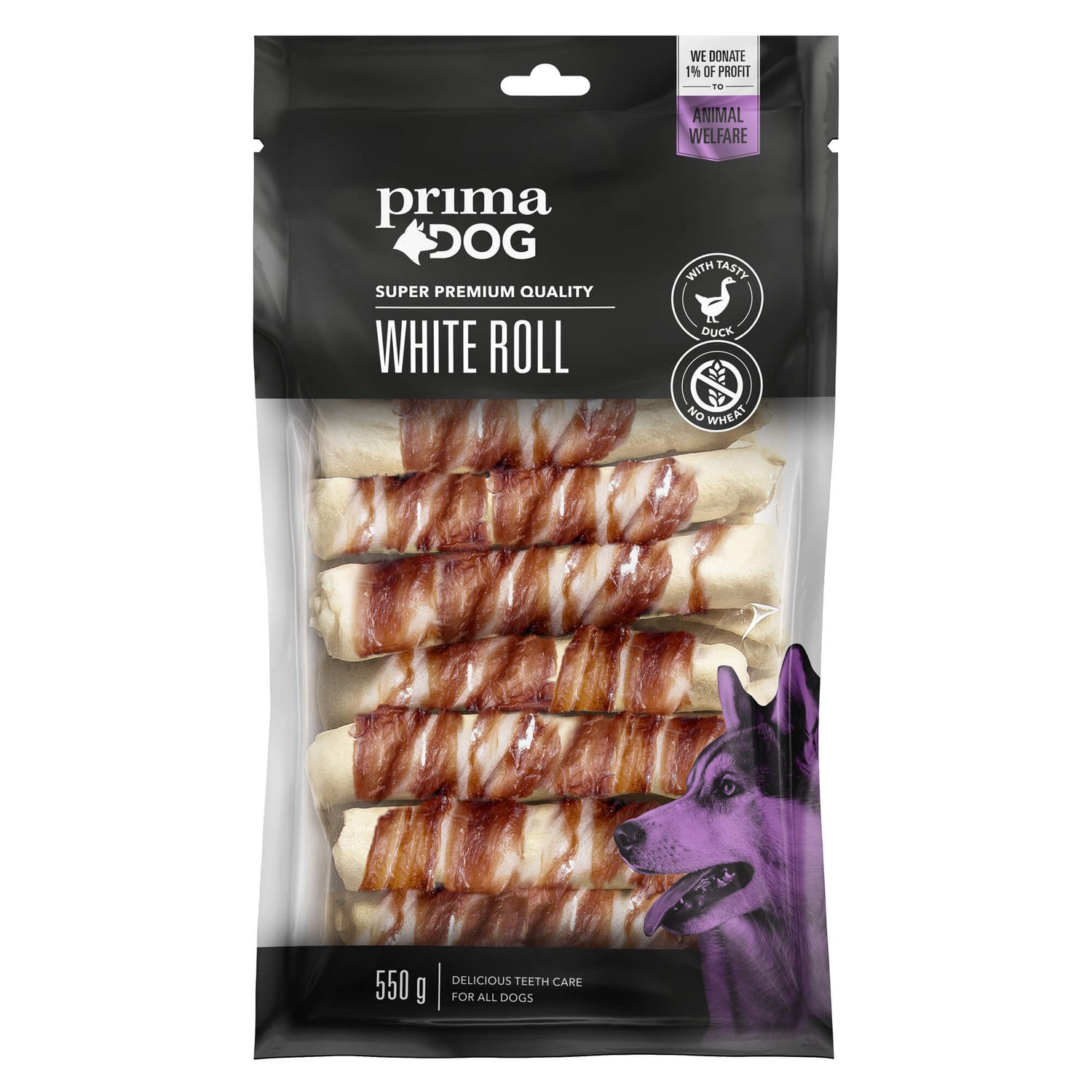 Vit tuggrulle-Kyckling eller Anka 170gr-550gr SORT ANKA & LÄNGD 13 CM & ANTAL 15 ST & MÄNGD 550