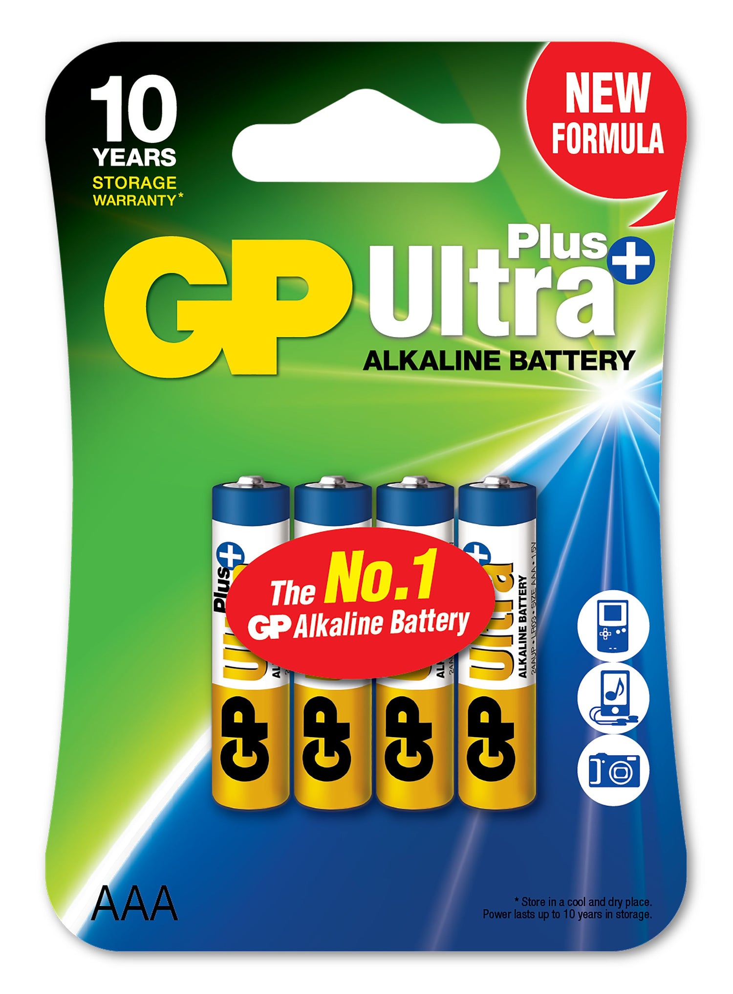 Ultra Plus Alkaline AAA-batteri, 24AUP/LR03, 4-pack GUL/BLÅ / EN STL
