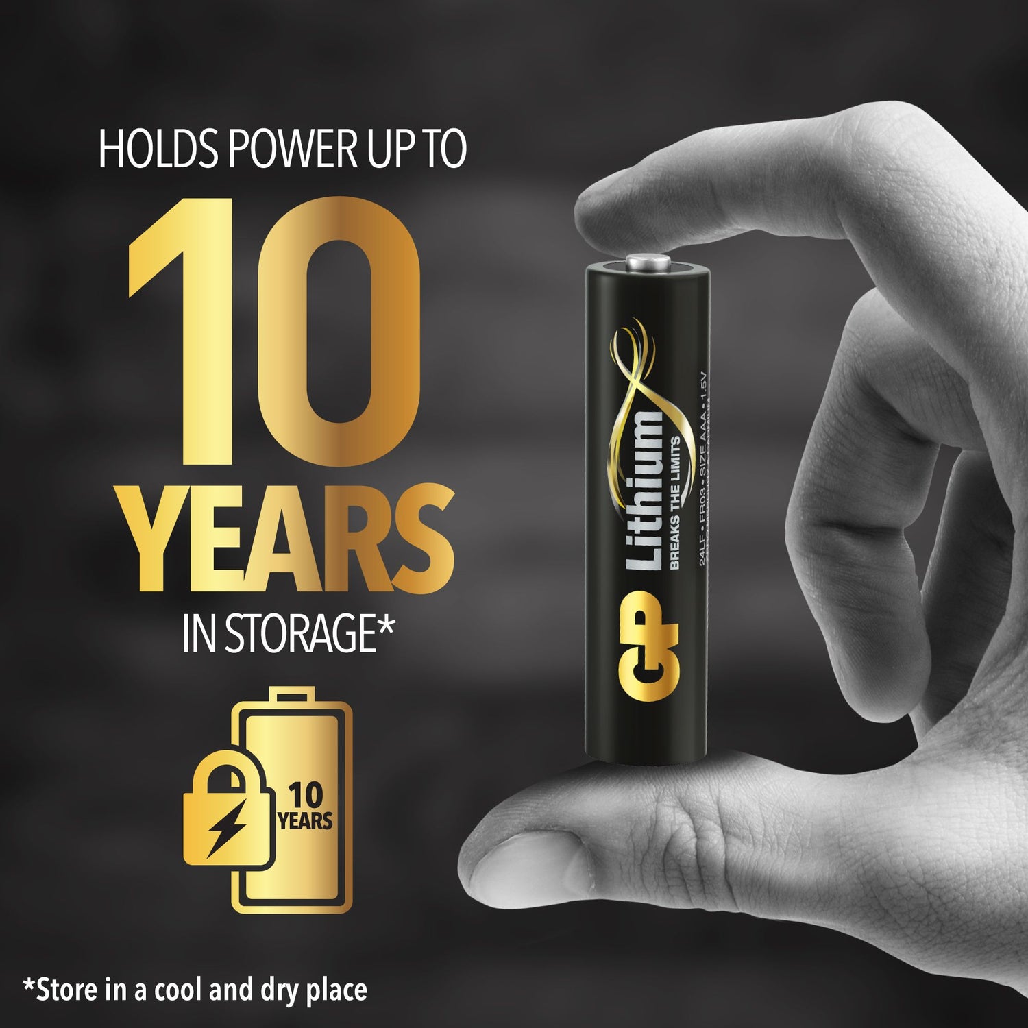 AAA-litiumbatteri 1.5V, 24LF-2U4, 4-pack SVART / EN STL