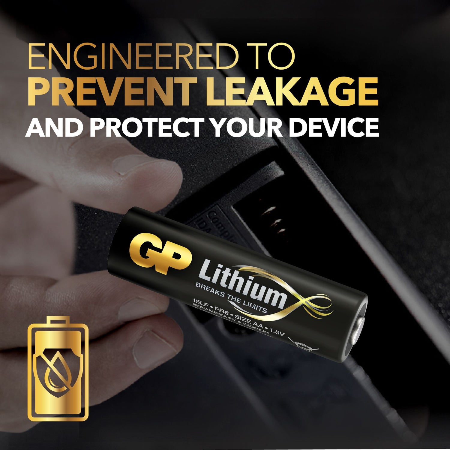 AA-litiumbatteri 1.5V, 15LF-2U4, 4-pack SVART / EN STL