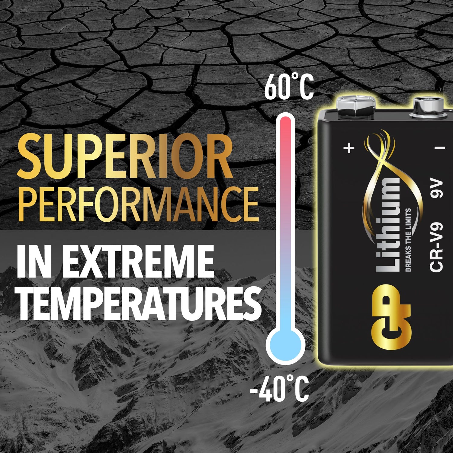 9V lithiumbatteri CRV9SD-2U1, 1-pack SVART / EN STL
