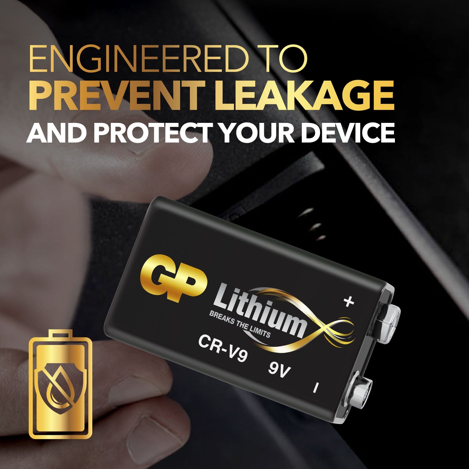 9V lithiumbatteri CRV9SD-2U1, 1-pack SVART / EN STL