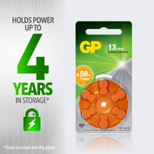 Hörapparatsbatteri ZA 13 PR48-D6, 6-pack ORANGE / EN STL