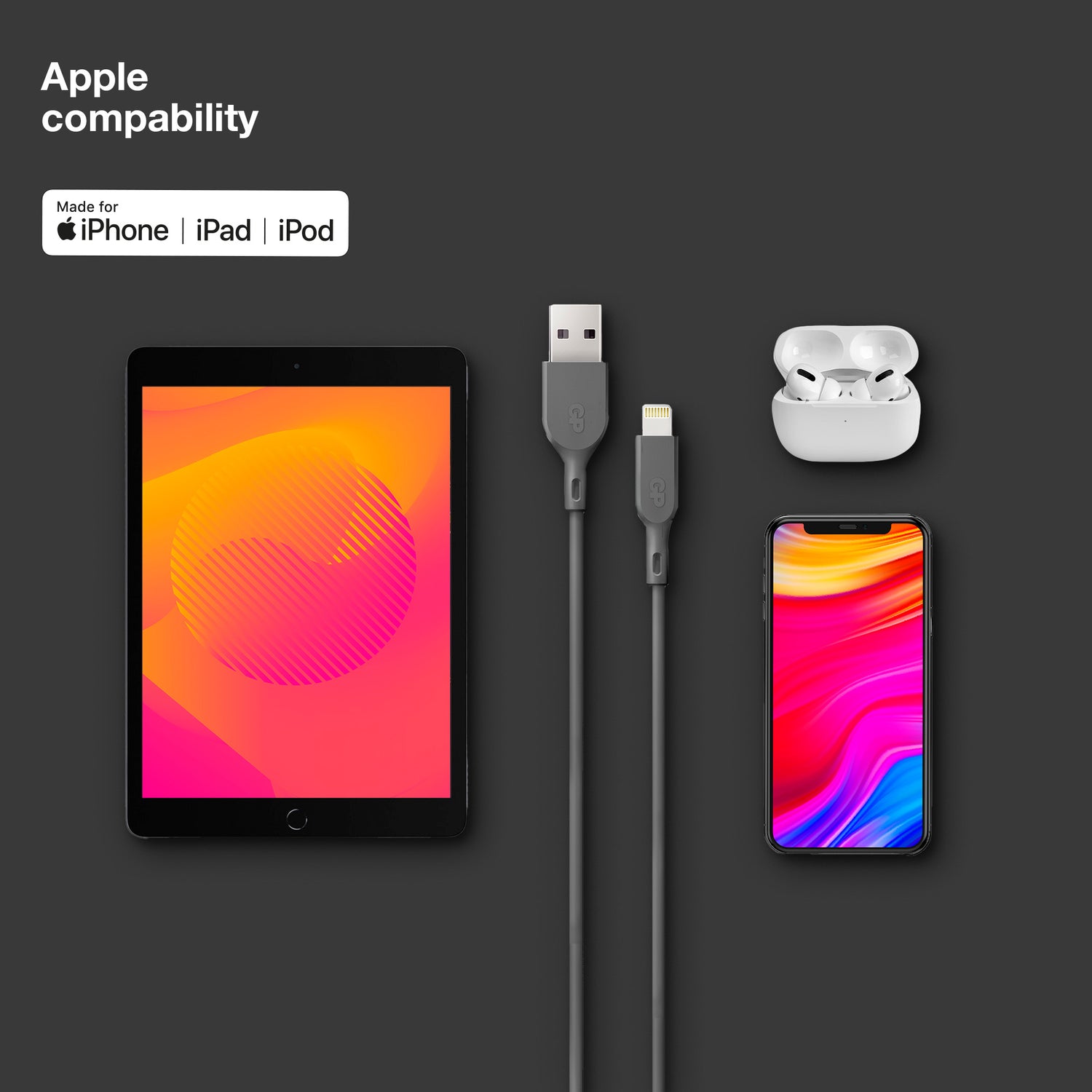 Essential Cable USB-A to Lightning GRÅ / 1 M