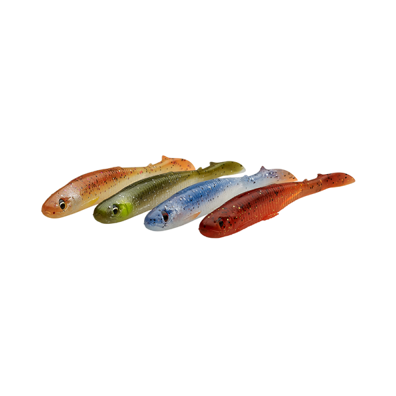 Slender Scoop Shad 4-pack CLEAR WATER MIX / 9 CM