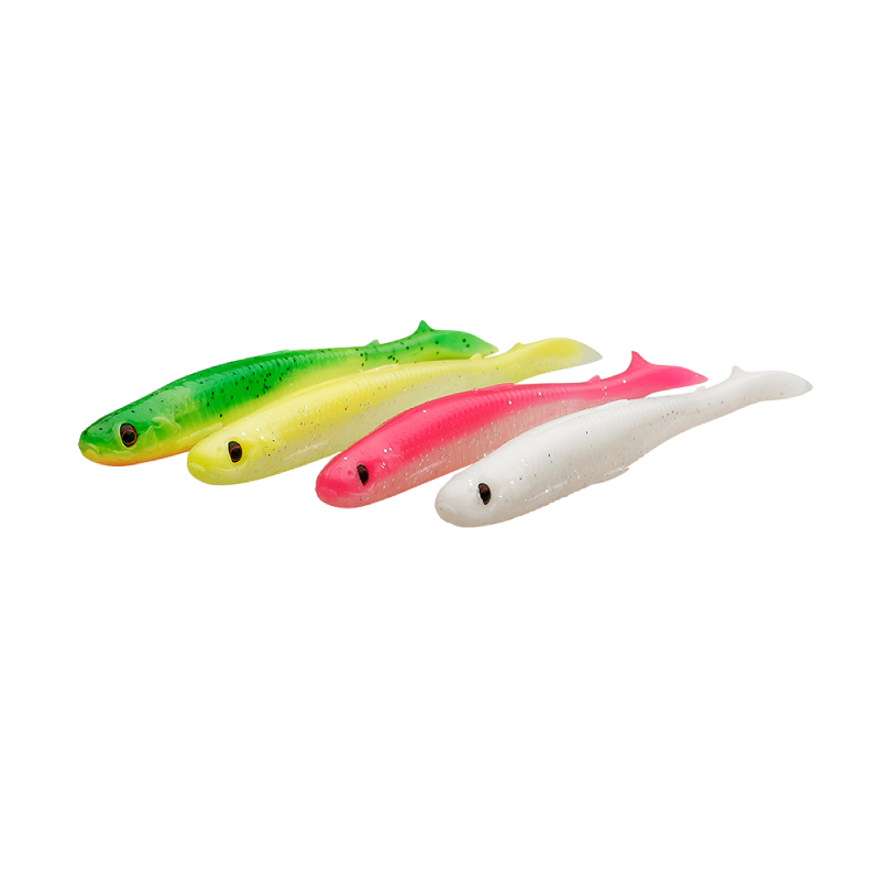 Slender Scoop Shad 4-pack DARK WATER MIX / 9 CM