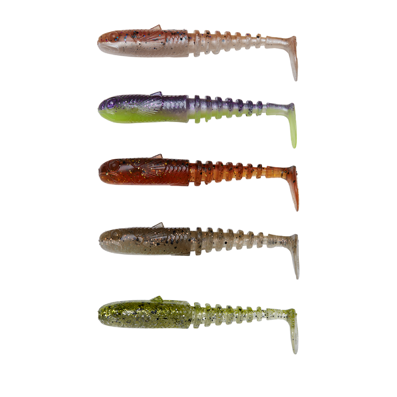 Gobster Shad Mix 5-pack CLEAR WATER MIX / 7,5 CM