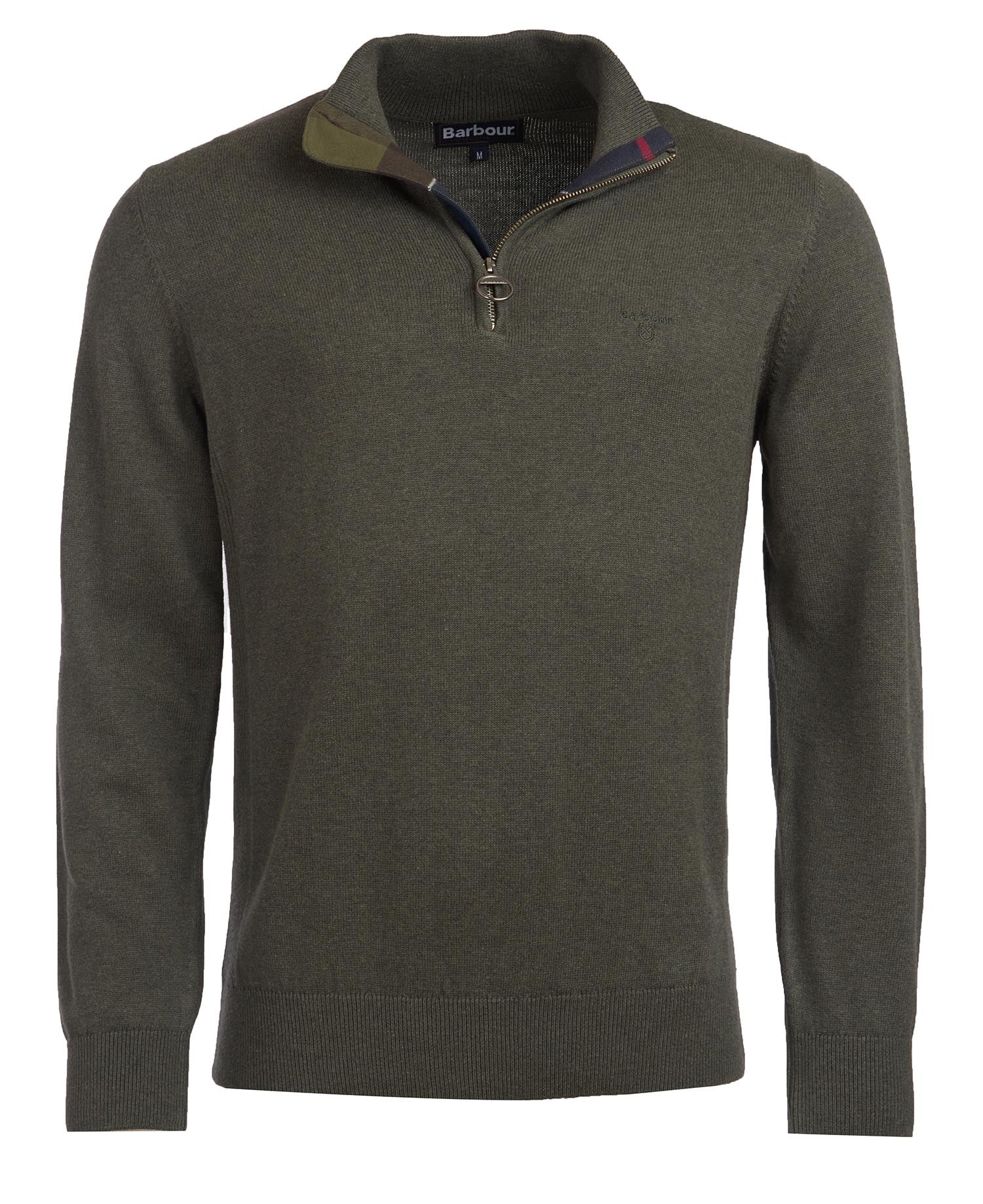 Cotton Half zip Men OLIVE MARL / XL