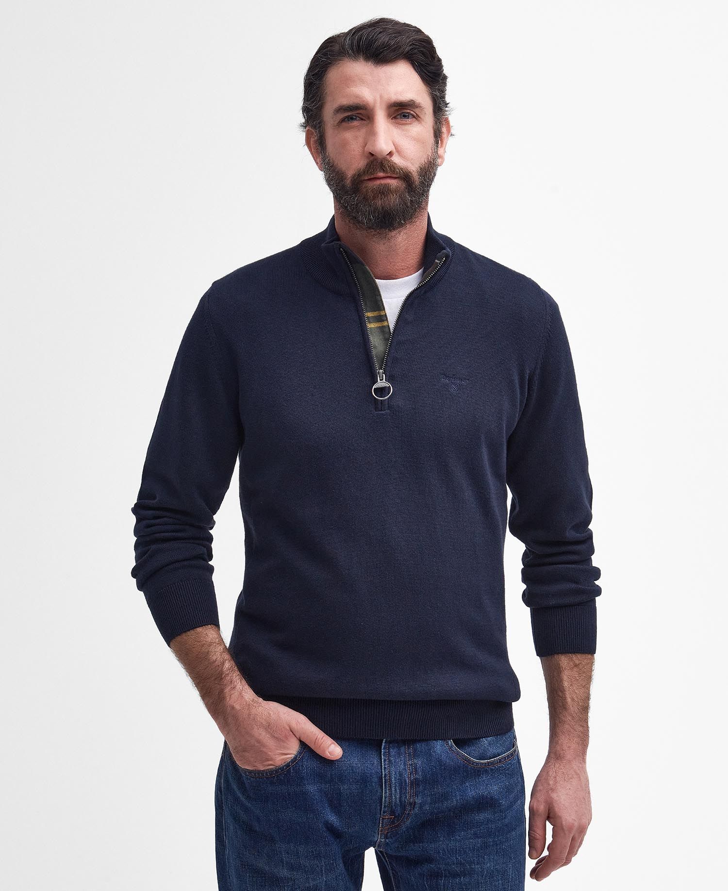 Cotton Half zip Men NAVY / L