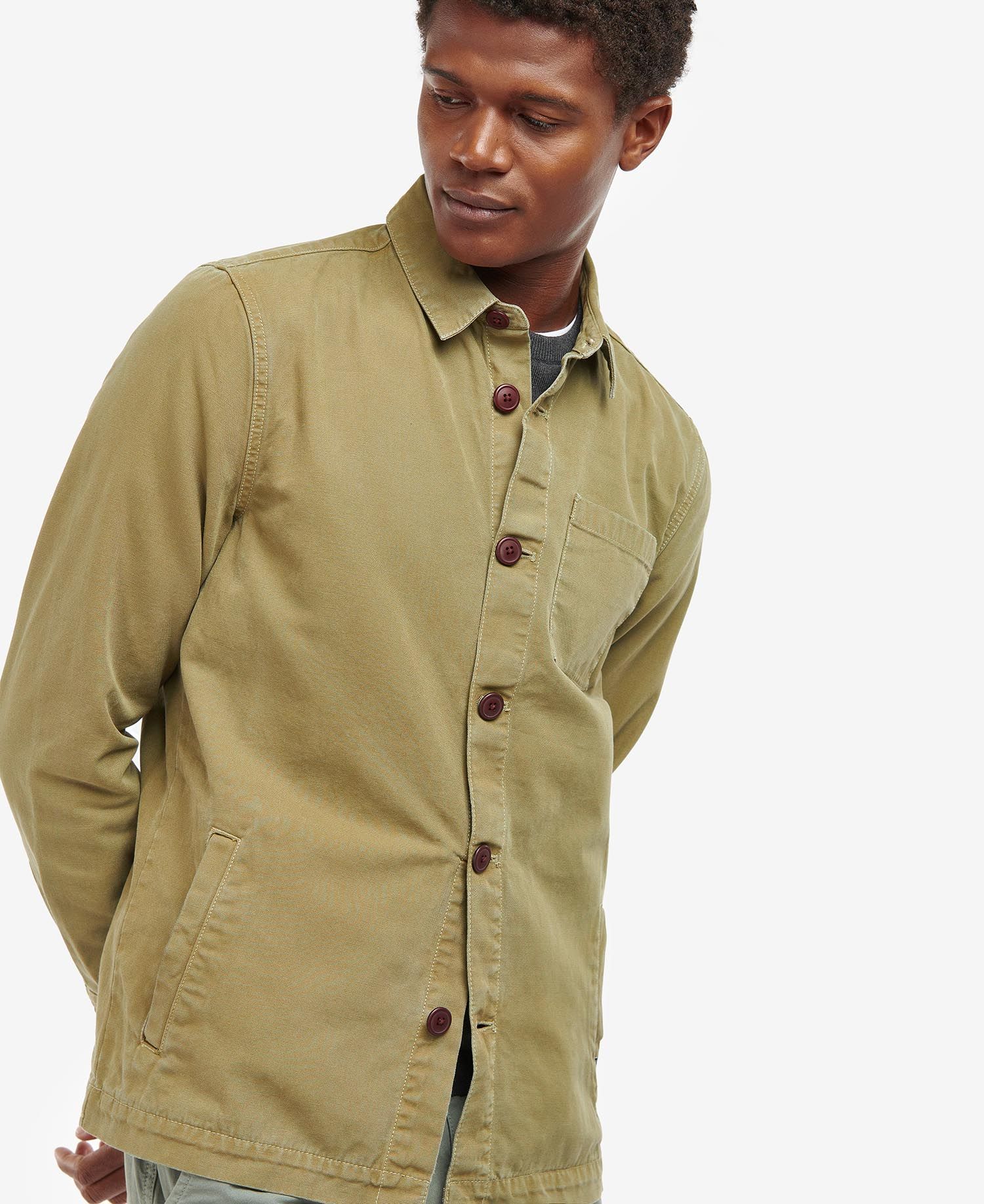 Washed Overshirt Men BLEACHED OLIVE / XL
