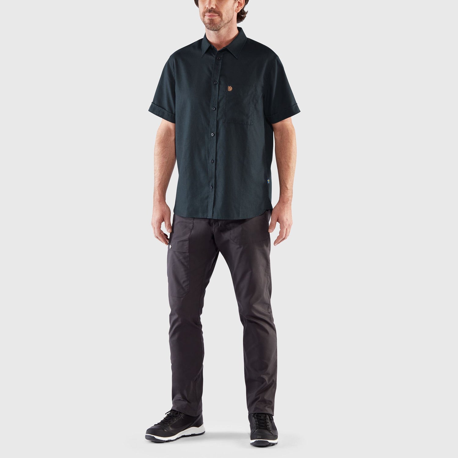 Övik Travel Shirt SS Men SAND/STONE / M