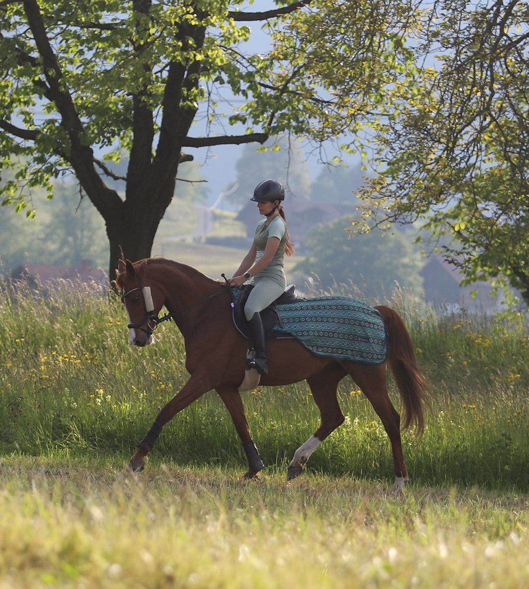 Flugridtäcke Summer Stroll TEAL/BEIGE / XL