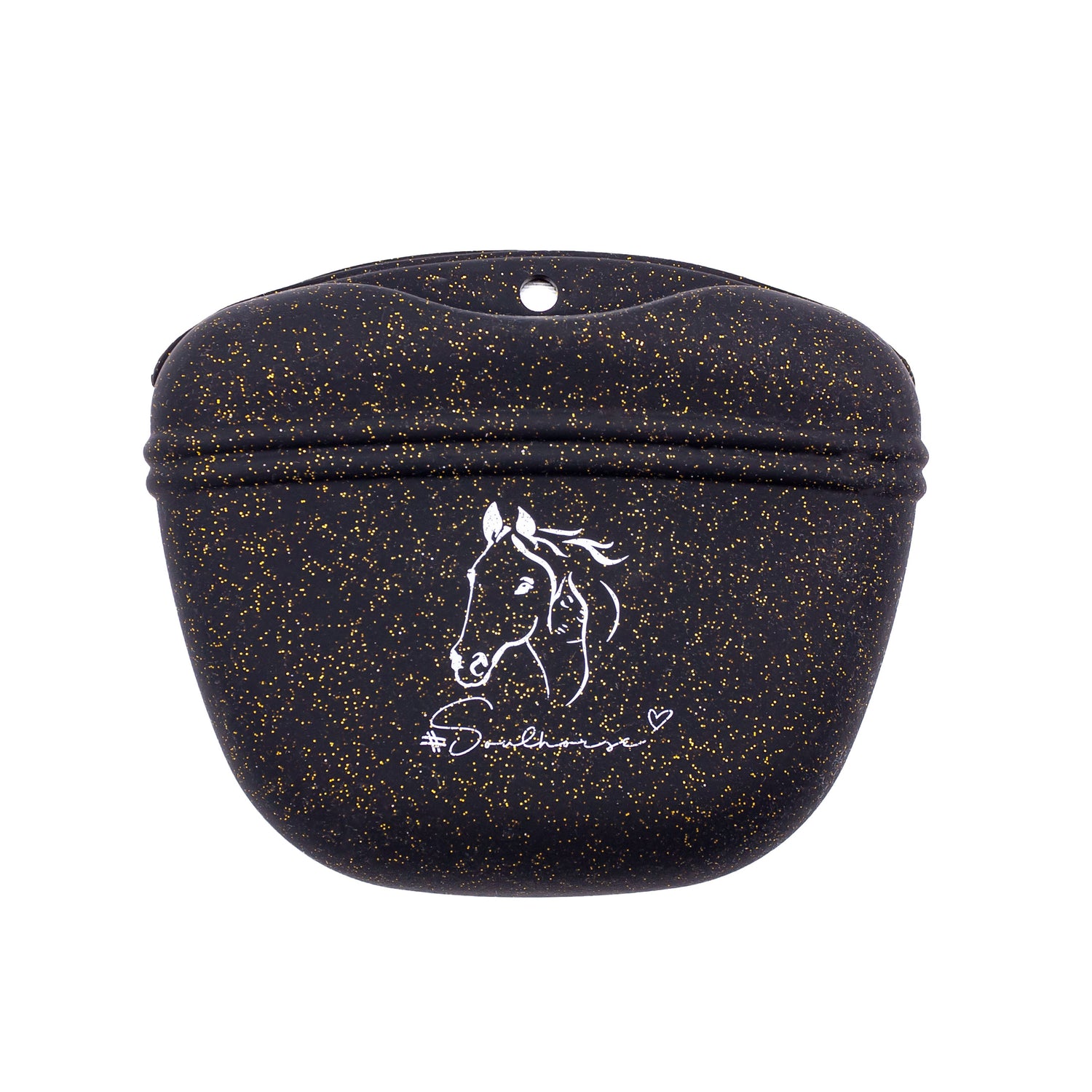 Godispåse i silikon SVART GLITTER / 1 STYCKE