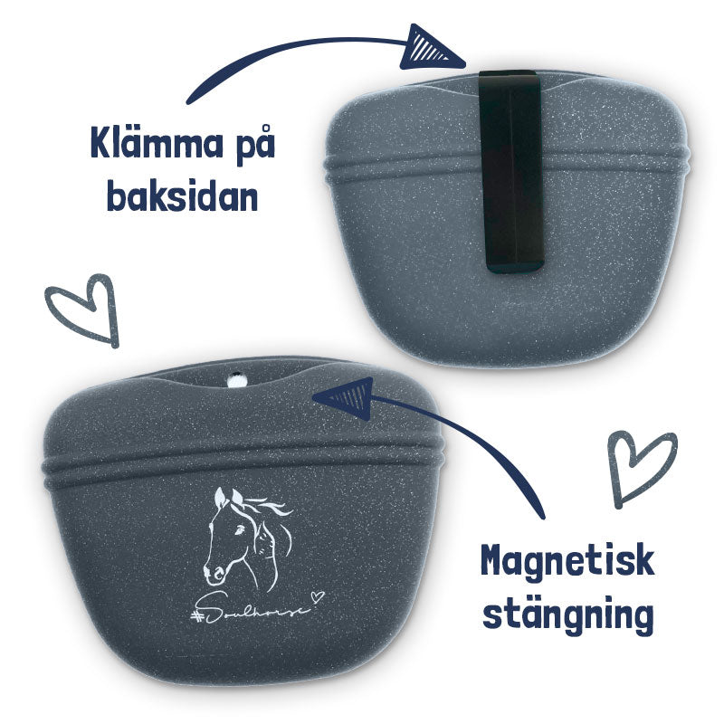 Godispåse i silikon COOLT GRÅTT GLITTER / 1 STYCKE