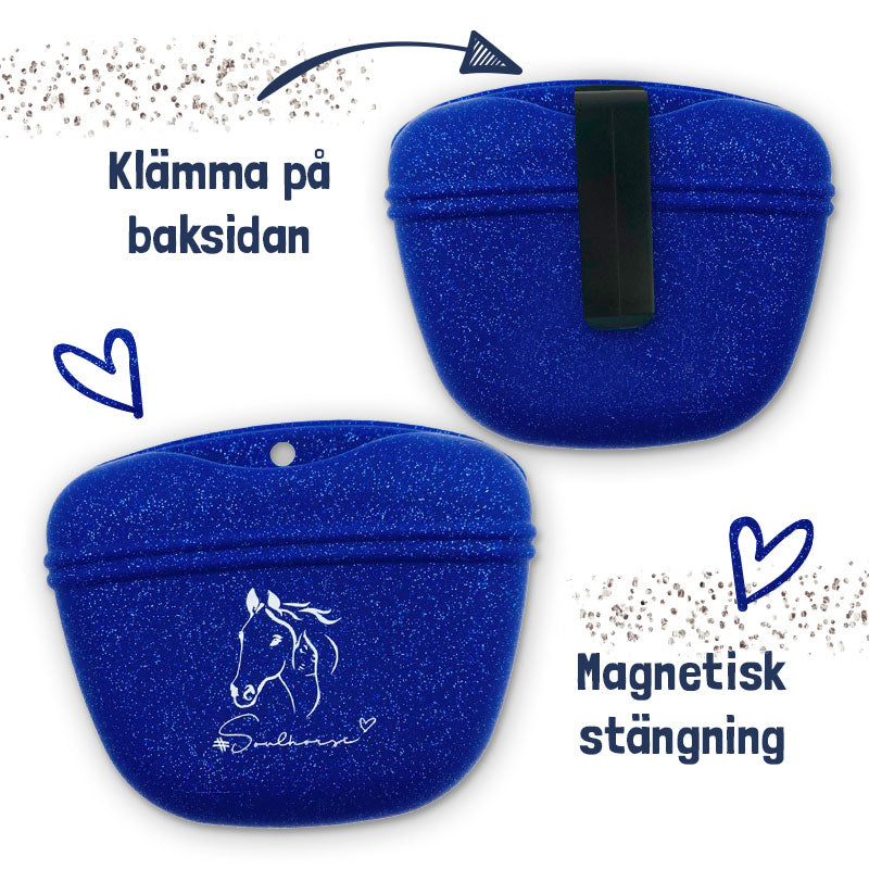 Godispåse i silikon BLÅTT GLITTER / 1 STYCKE