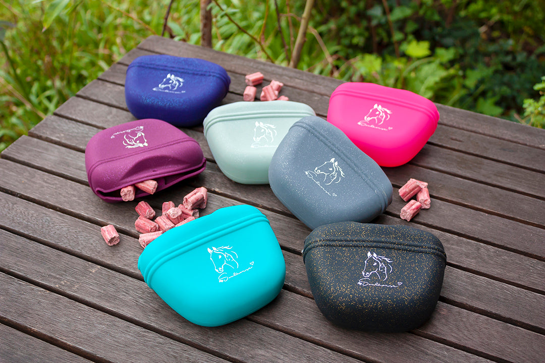 Godispåse i silikon BLÅTT GLITTER / 1 STYCKE