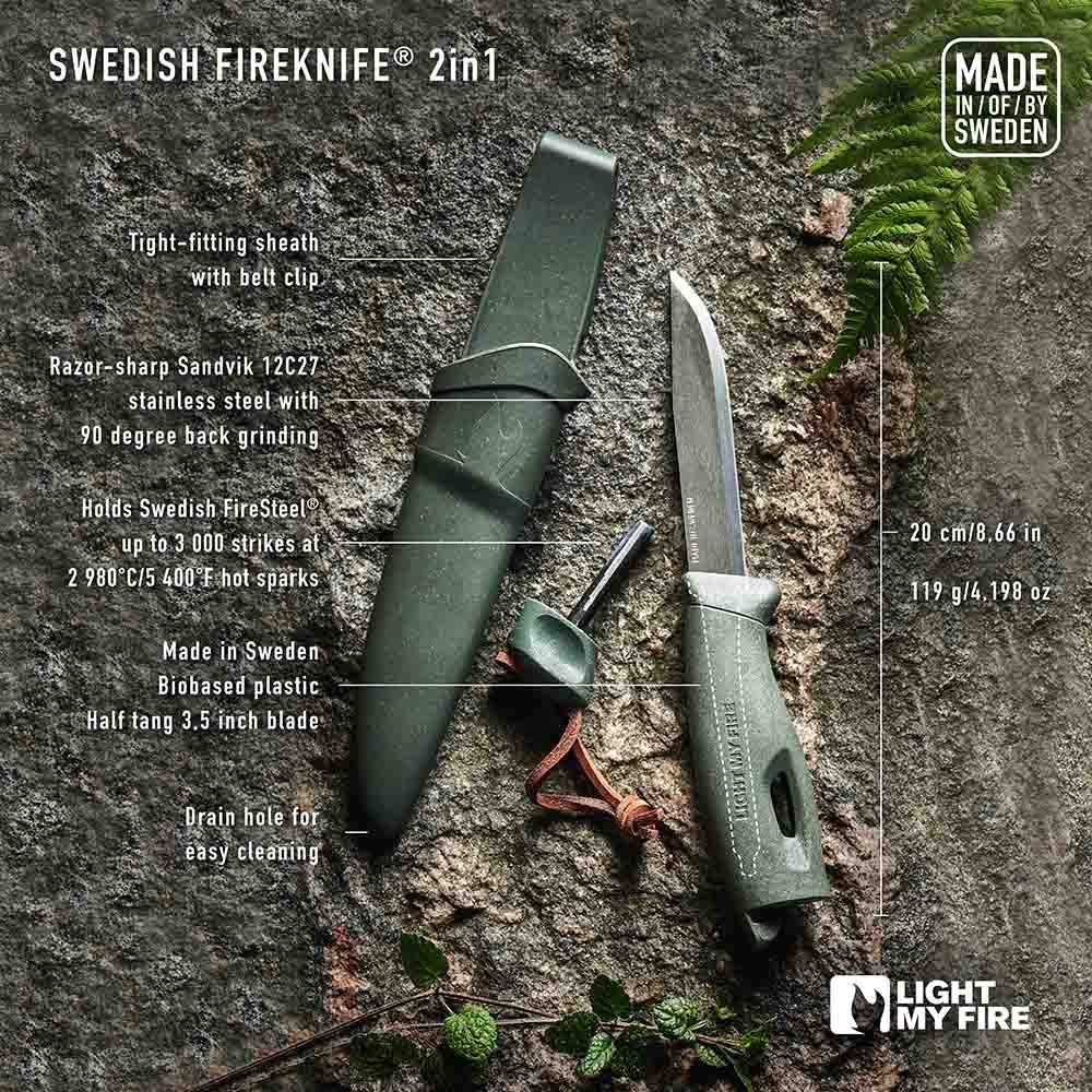 Swedish FireKnife 2in1 SAGEGREEN / EN STL