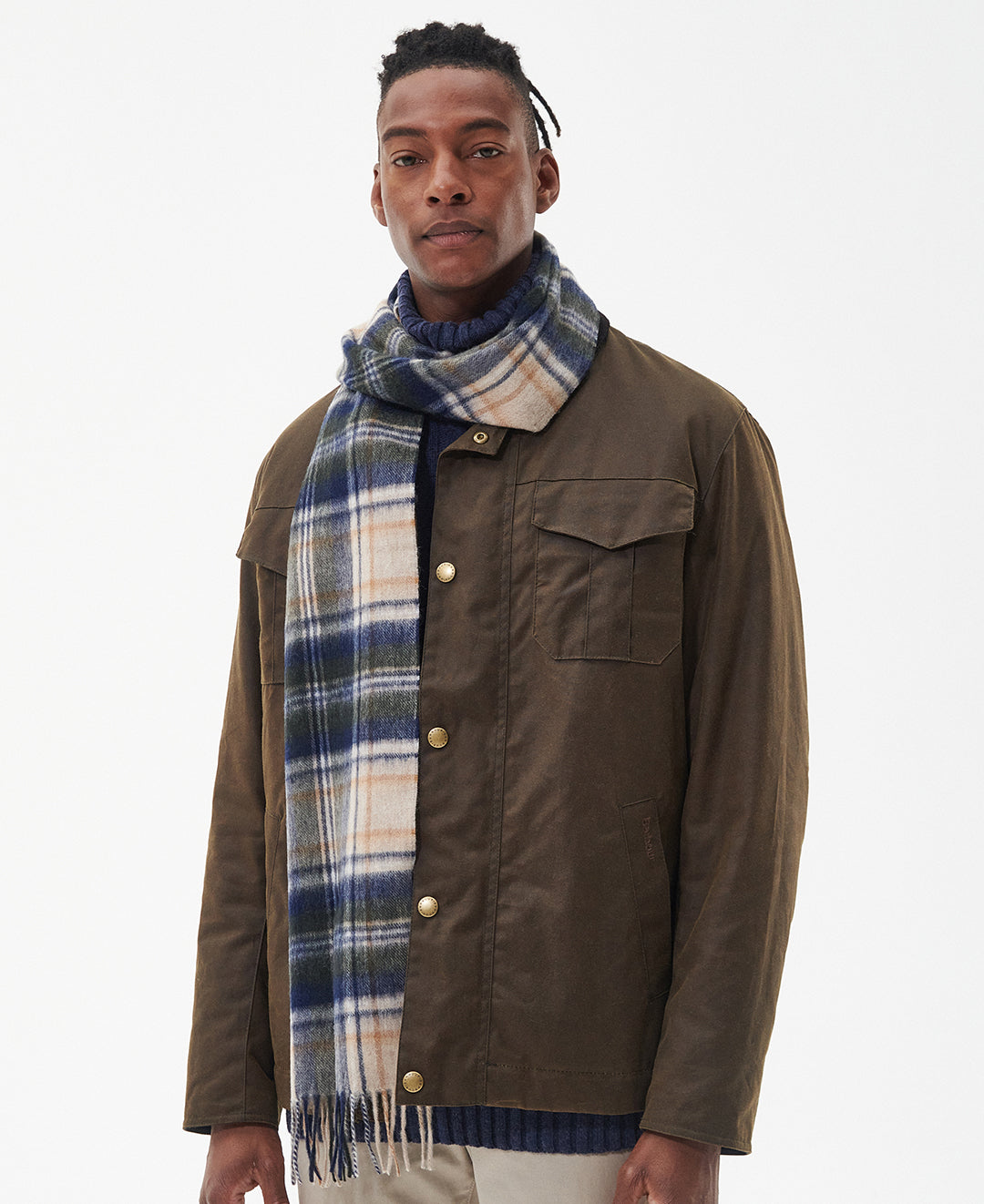 New Check halsduk SAND BEIGE PLAID / EN STL