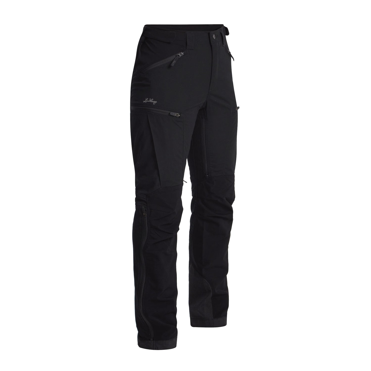 Makke Womens High Waist Curved Pant BLACK / 34