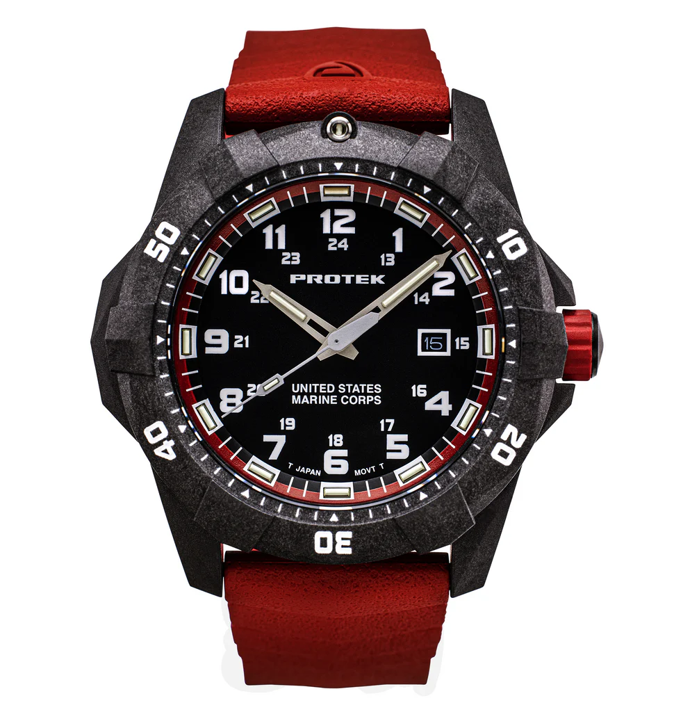 Carbon Composite Dive Series 1010 USMC SVART RÖD MED RÖTT ARMBAND / 1 ST / EN STL