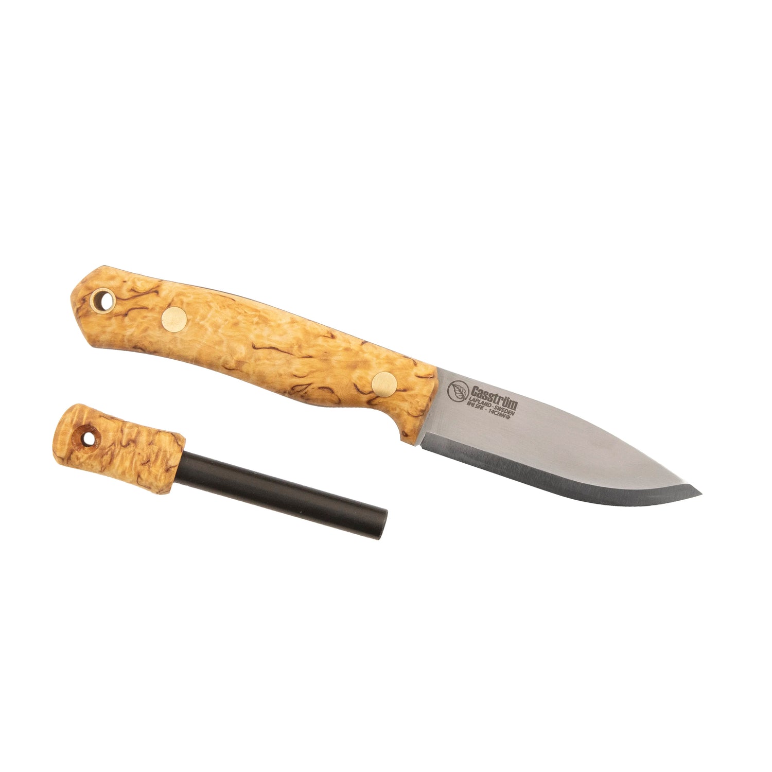 No.8 Swedish Forest Knife Masurbjörk MASURBJÖRK MED TÄNDSTÅL / ONE SIZE