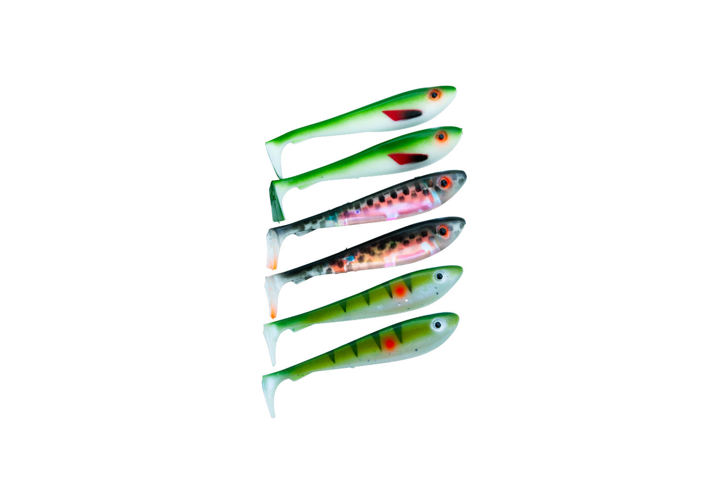 McRubber Shad 6-pack MIX UV / 9CM / 6,2G