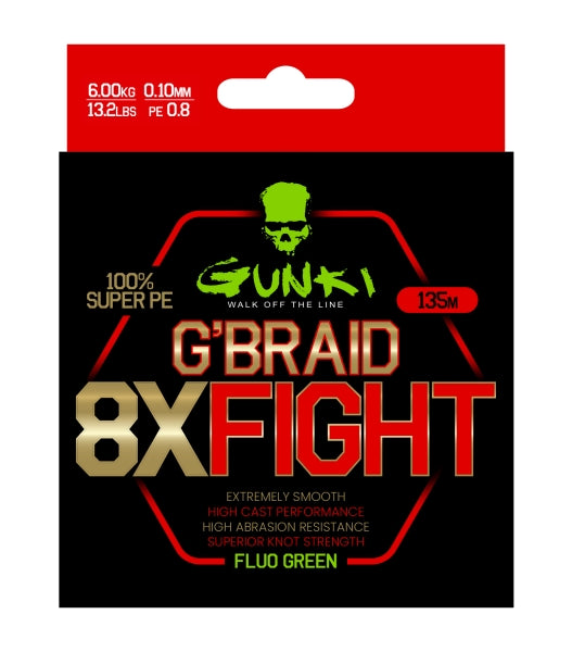 G´Braid 8X Fight FLUO GREEN / 0,10 MM