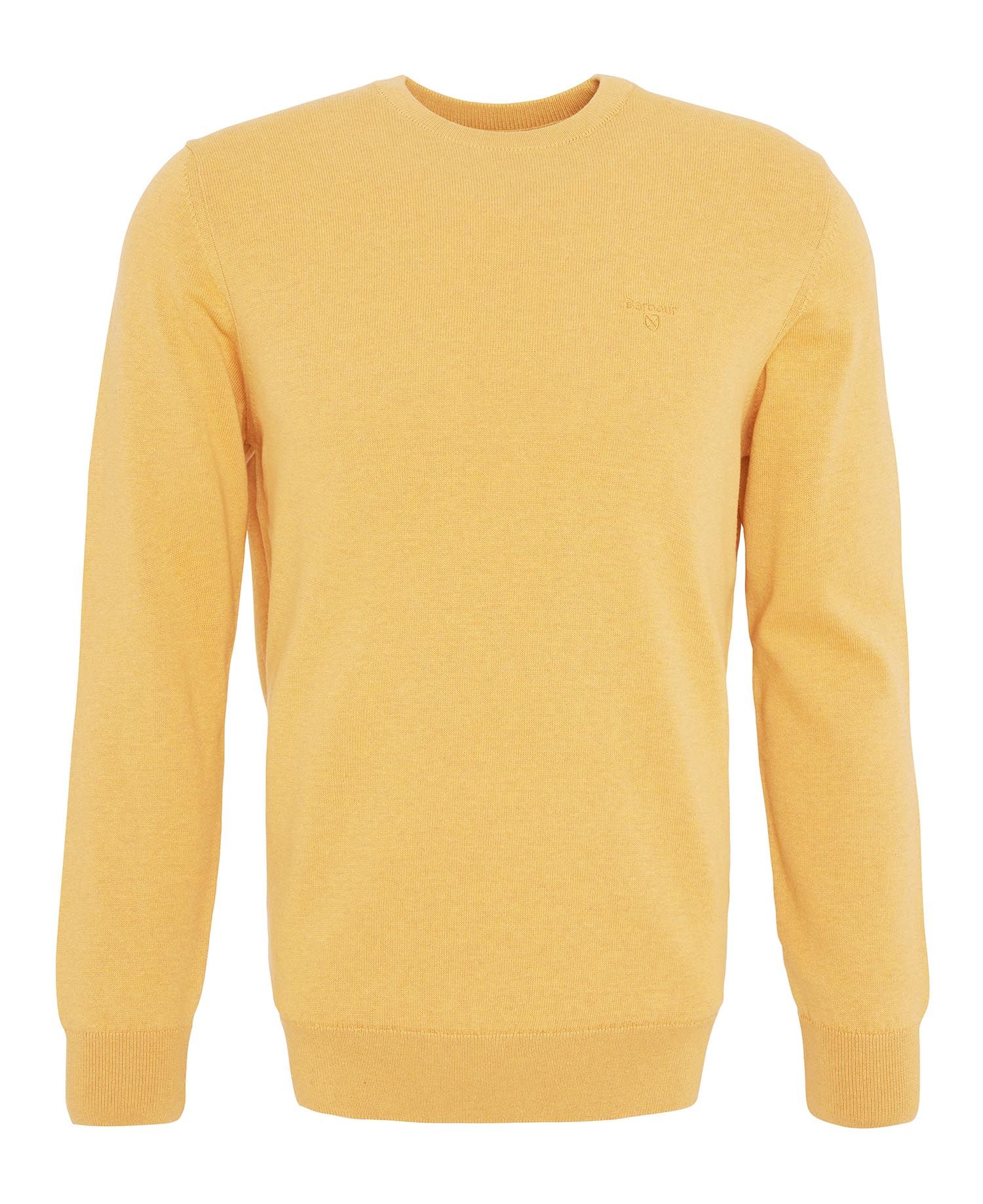 Pima Cotton Crew Neck Jumper Men HONEY GOLD / S
