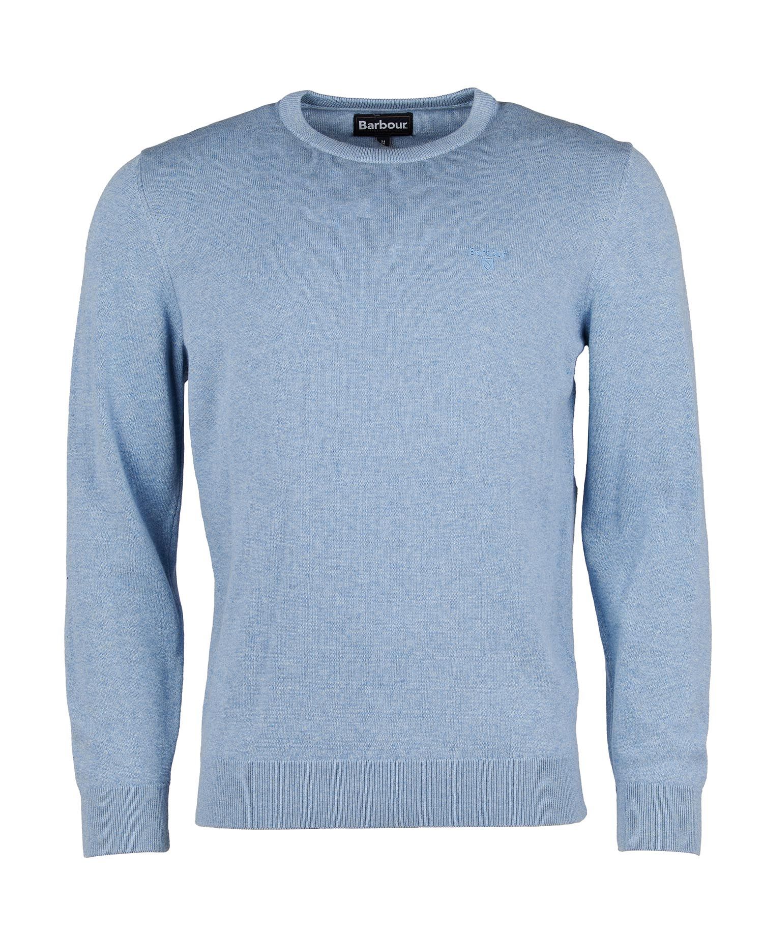 Pima Cotton Crew Neck Jumper Men DK CHAMBRAY / L