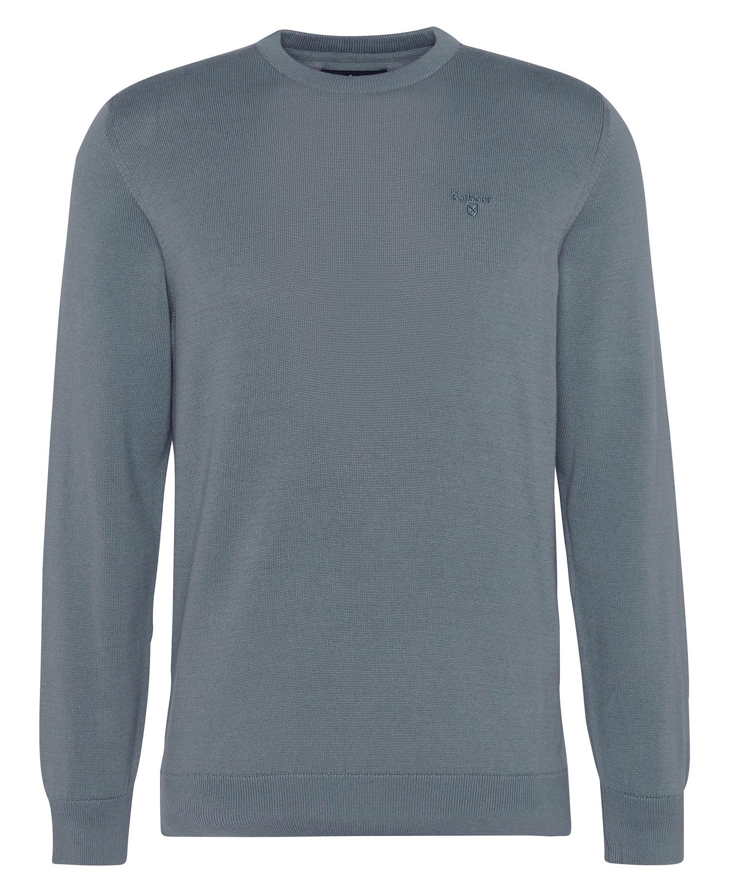 Pima Cotton Crew Neck Jumper Men VINTAGE TEAL / XL