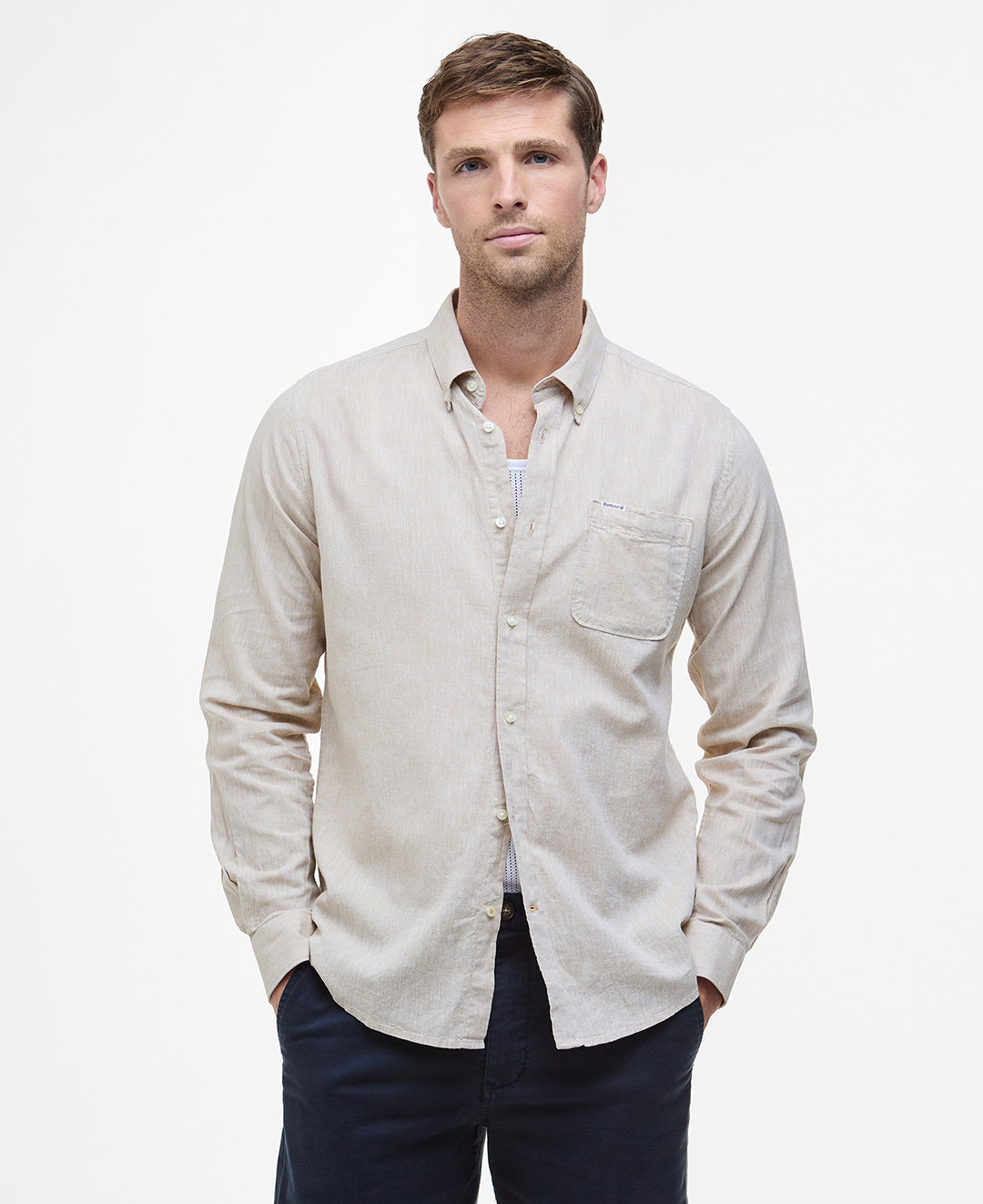 Nelson Tailored Shirt Men STONE / L