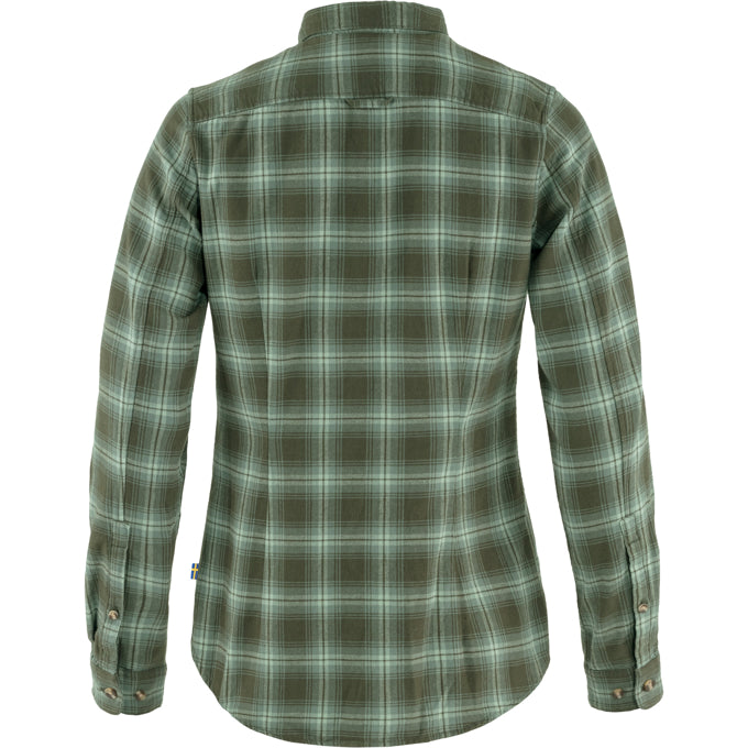 Övik Flannel Shirt Women DEEP FOREST-PATINA GREEN / XS