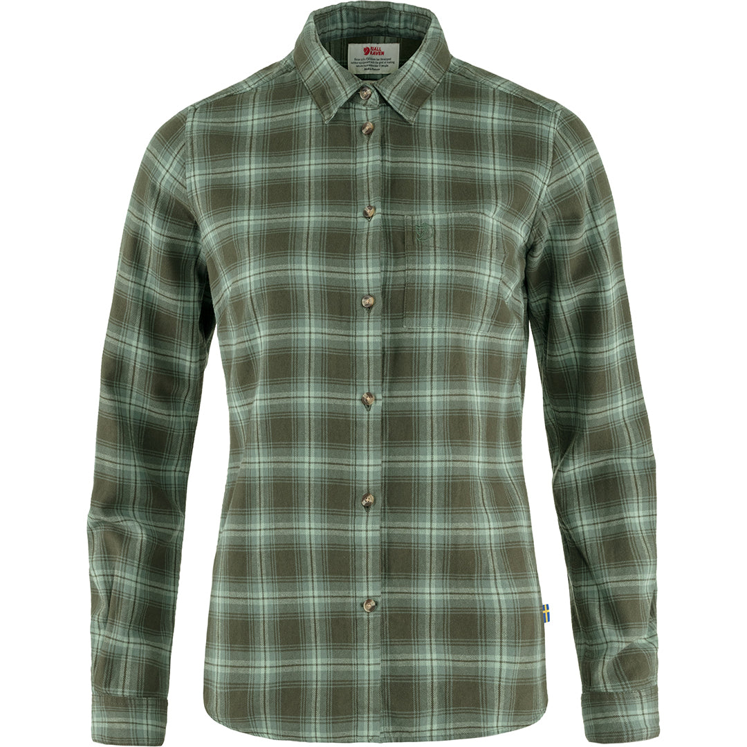 Övik Flannel Shirt Women DEEP FOREST-PATINA GREEN / L
