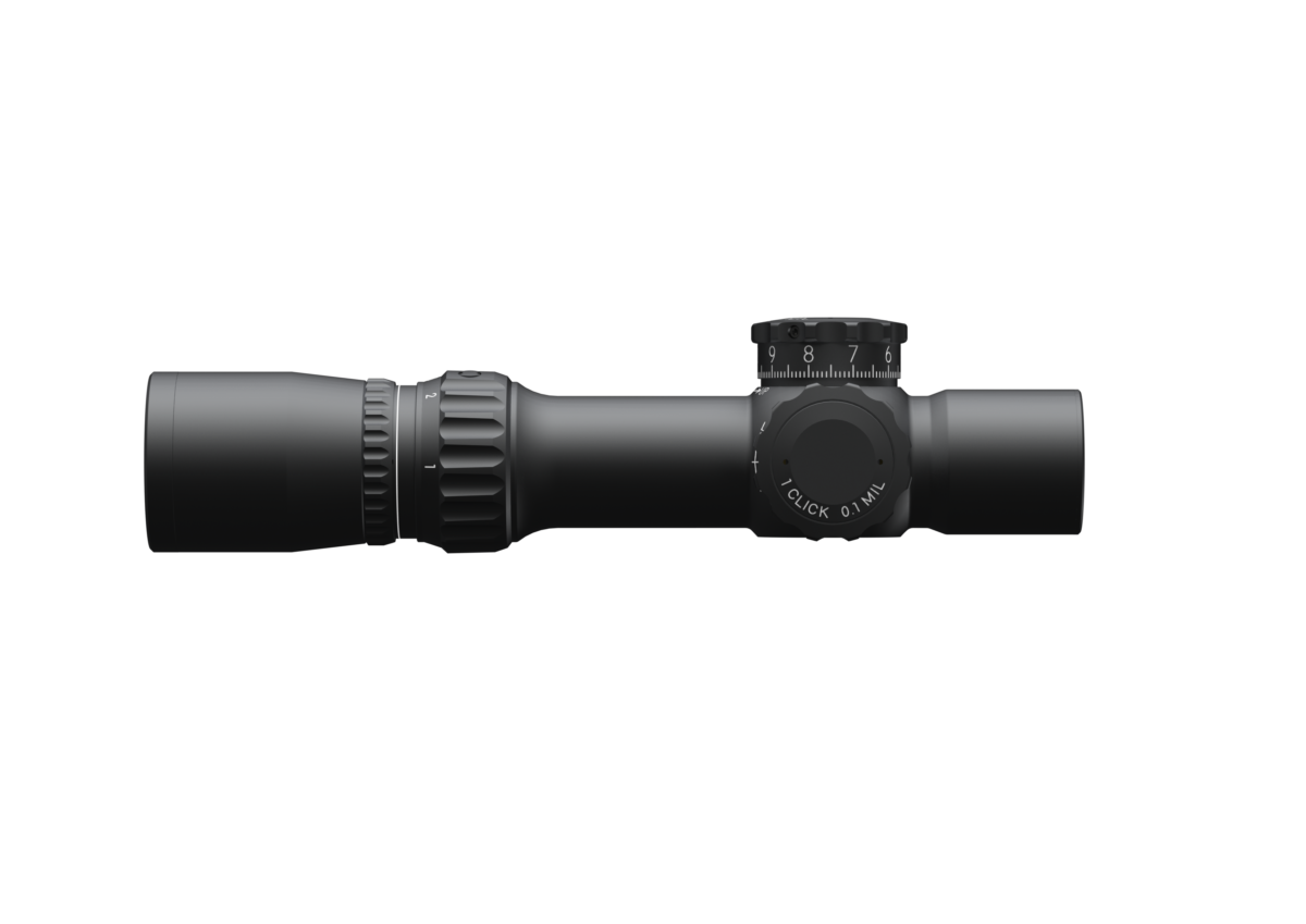 F 1-8x24 FFP MRAD FMC-1 Belyst Kikarsikte