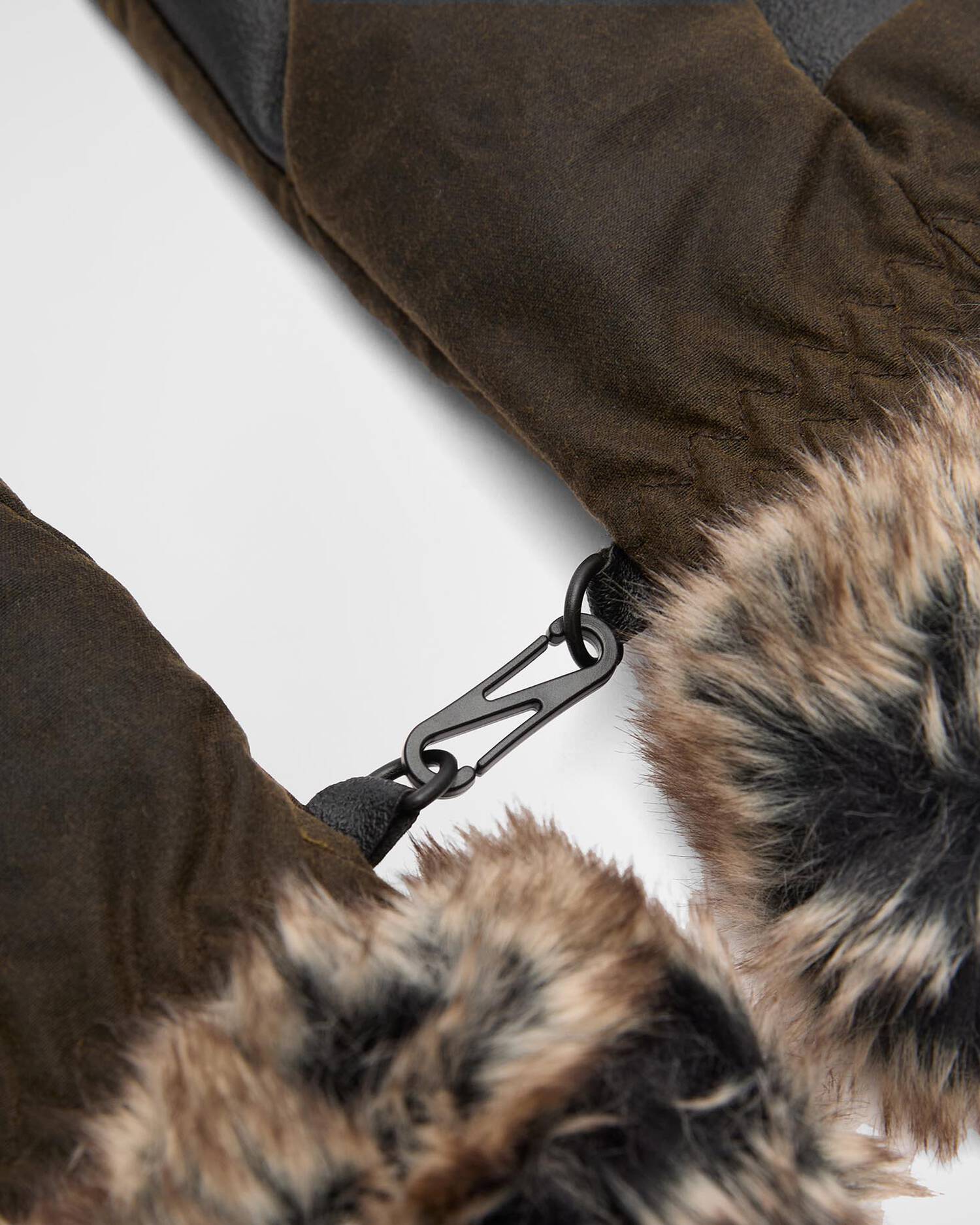 Barbour Fur Trim Mitt Gloves