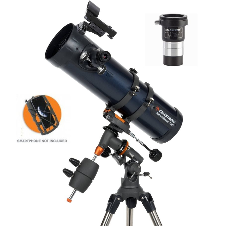 AstroMaster 130EQ spegelteleskop med smartphone adapter & kameraadapter EN STL