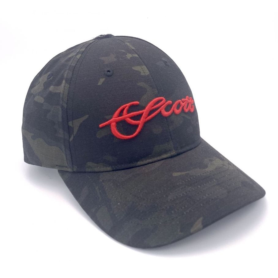 Black Camo Hat with Red Scott Logo BLACK CAMO / EN STL