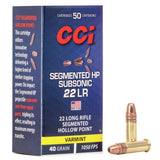 Rimfire Ammunition 22 LR Segmented HP Sub-Sonic 40 gr 50/box EN STL