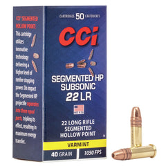 Rimfire Ammunition 22 LR Segmented HP Sub-Sonic 40 gr 50/box EN STL