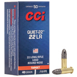 Rimfire Ammunition 22 LR Lead Round Nose Quiet-22 40 gr 50/box EN STL