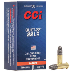 Rimfire Ammunition 22 LR Lead Round Nose Quiet-22 40 gr 50/box EN STL