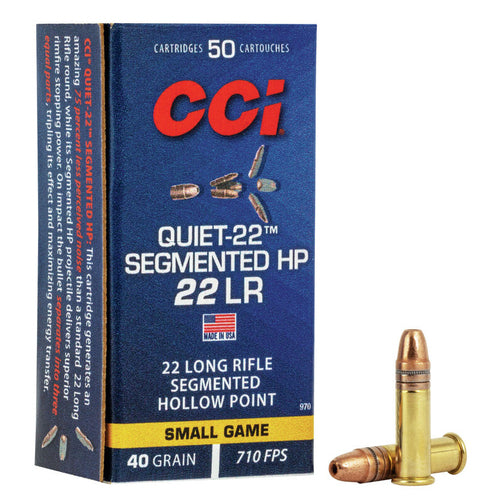 Rimfire Ammunition 22 LR Segmented HP Quiet-22 40 gr 50/box .22LR