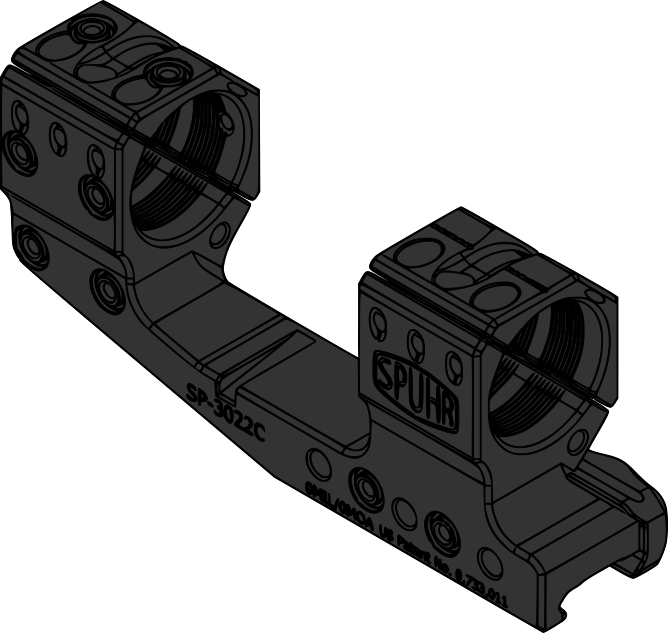 SP-3022C Cantilever Scope Mount 30 mm, H=38 mm, 0 MIL EN STL