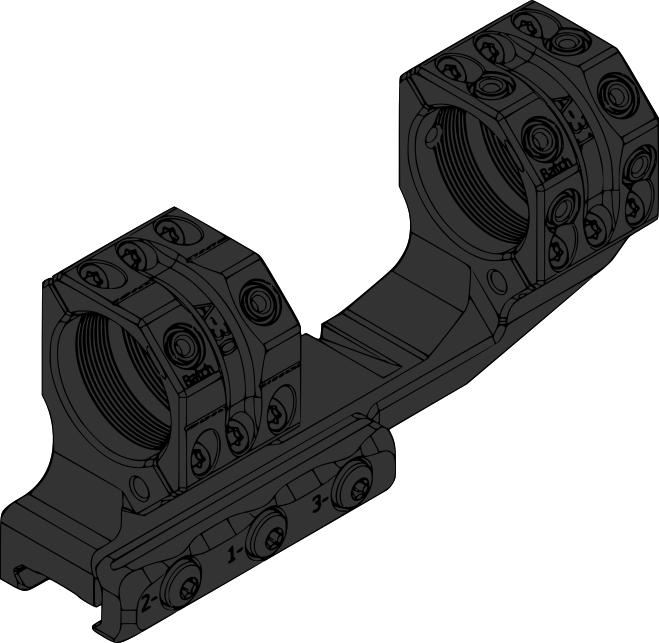 SP-3022C Cantilever Scope Mount 30 mm, H=38 mm, 0 MIL EN STL