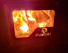 Kamin med glaslucka för te.x Bastutält EN STL