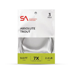 Absolute Trout Leader 9 fot 3 stycken 1X (CA 0,25 MM)