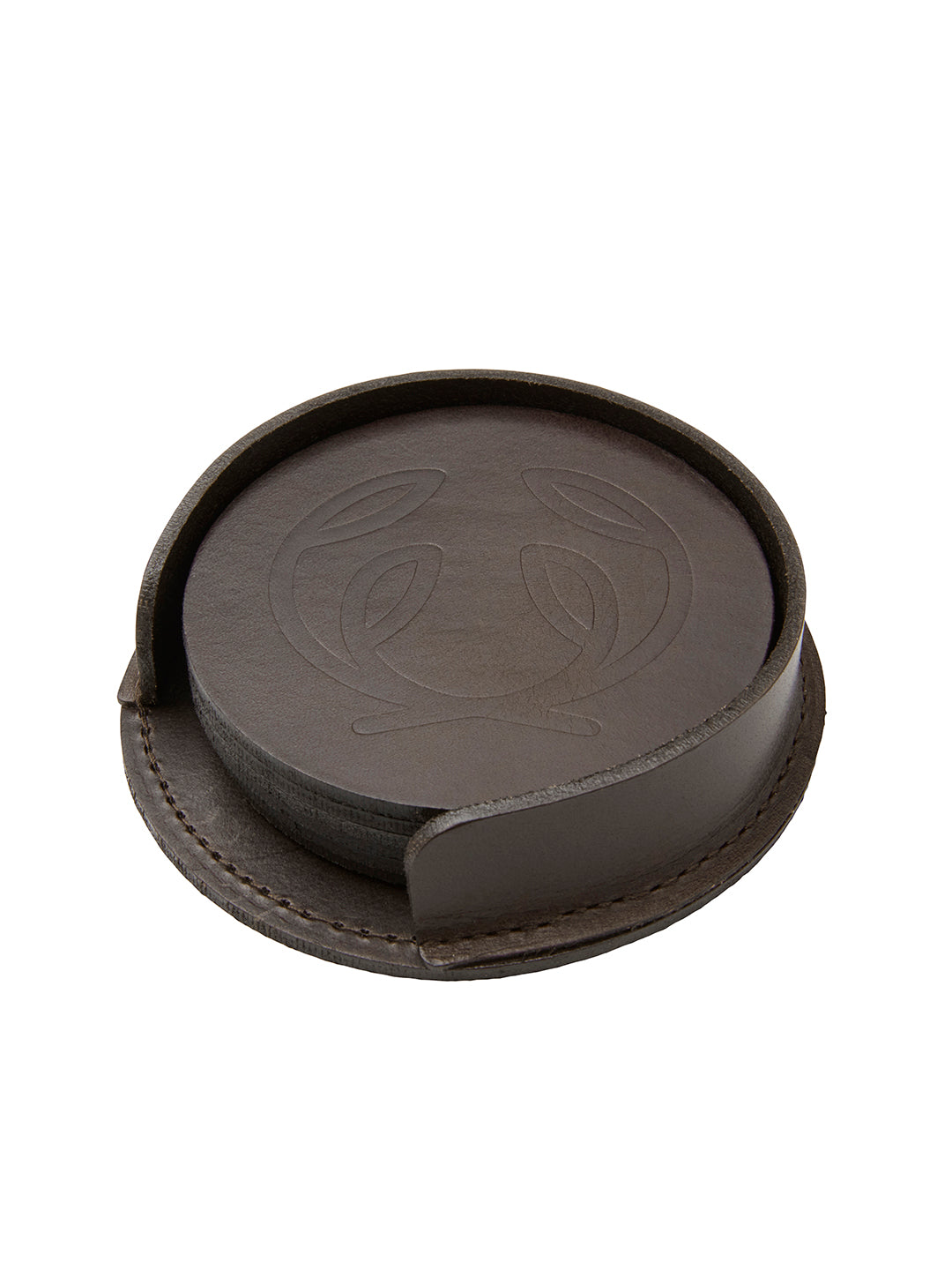 After Hunt Coaster Set LEATHER BROWN / EN STL