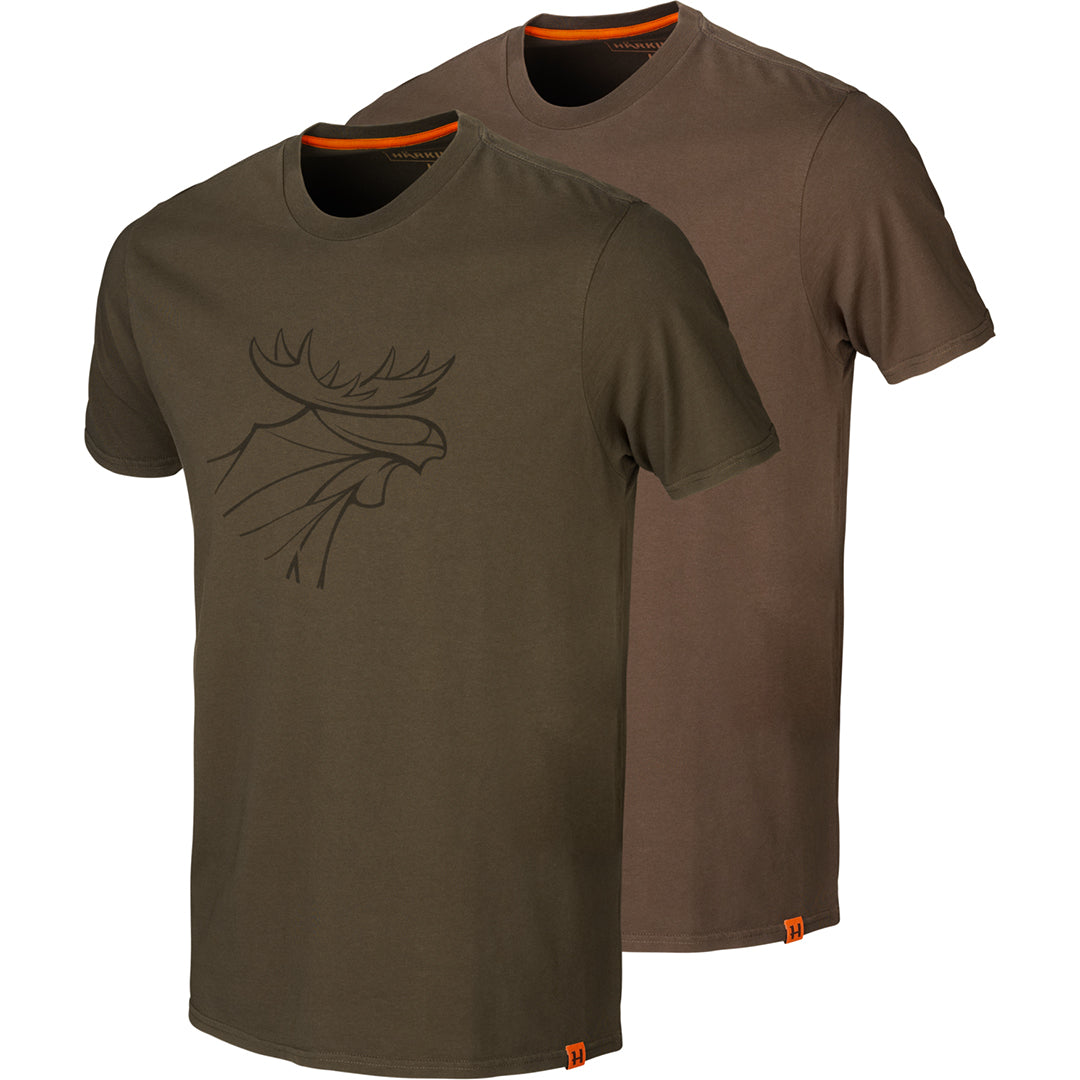 Graphic t-shirt 2-pack WILLOW GREEN/BURGUNDY / S